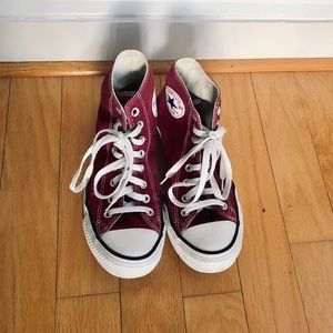 Burgundy Red Converse Hightop Sneakers